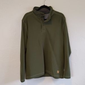 Fleece-lined olive green pullover